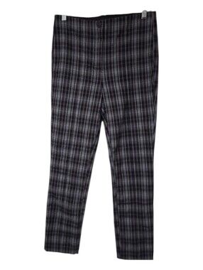 Violets & Roses Plaid Trousers Dark Grey Tailored Pants Women’s Size 8/29